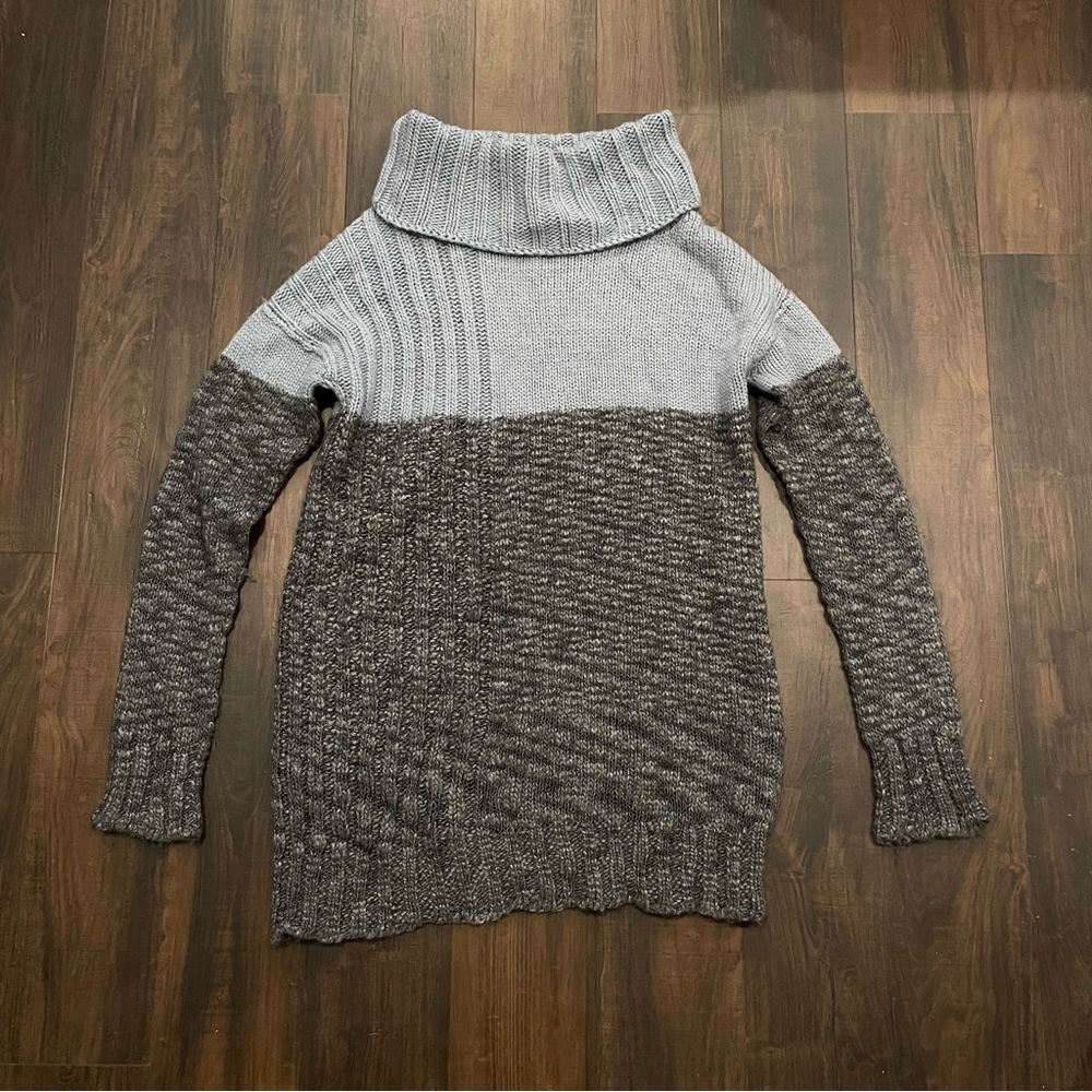 Scanlan Theodore Thick Knit Blue Grey Turtleneck Sweater M / L